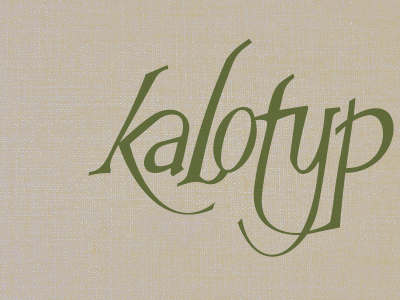 Kalotypography Snippet green lettering script serif tan texture typography