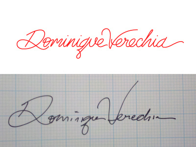 Signature/Logotype lettering logo red script white