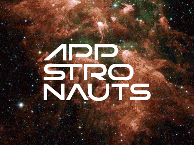 Appstronauts gif lettering logo space type