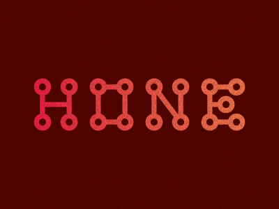 Hone connectory things gradient lettering nodes orange red texture typography