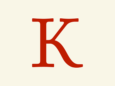 K cream k red typeface