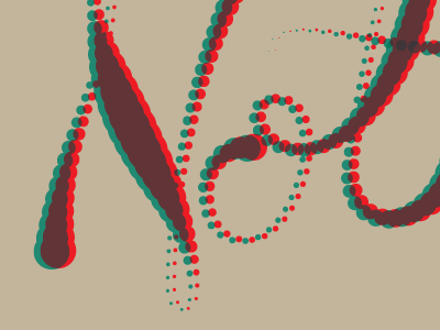 Not Snippet 3d brown dots green red typography variable width stroke
