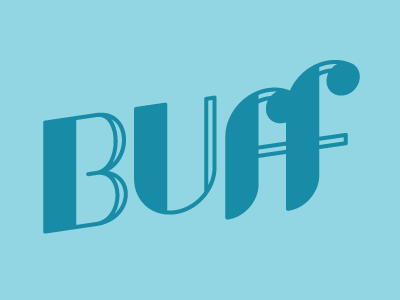 Buff blue ff lettering ligature typography