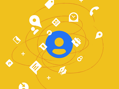 New Google+ Profile blue icon launch orange white yellow