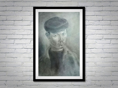 Autoportrait art charcoal karakalem