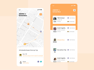 School Bus Tracking App at aRoadRunner app design education education website educational gps gps tracker saas app saas design school school app school bus school project schools tracking tracking app transport ui