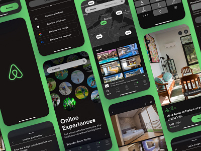 Airbnb airbnb app black dark dark mode darkmode design first travel ui welcome