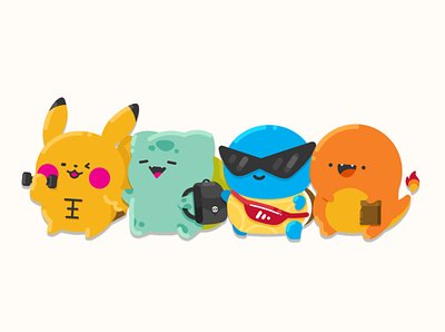 Poke Packs cute cute illustration cute pokemon design flat flat design illustration pokemon