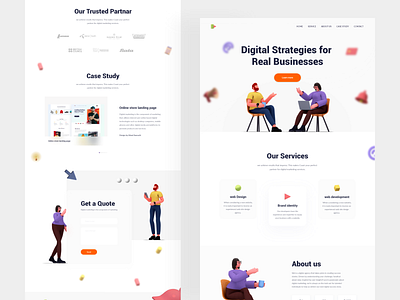 Digital Agency Landing Page agency website branding design digital agency digital design hellodribbble homepage landing page landing page design landing page ui logodesign minimal ui uiux web design