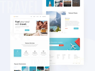 Travel Agency Landing Page branding design hellodribbble homepage landing page landing page design landing page ui travel agency ui uiux web design