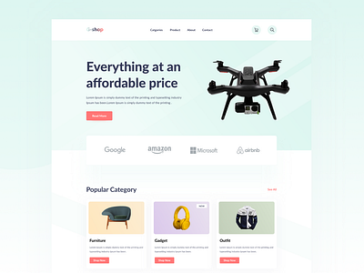 E-Commerce Landing Page Header.