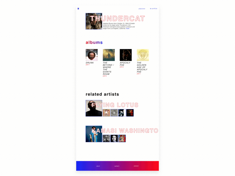 Day 006: Profile 006 brutalist dailyui page principle profile thundercat