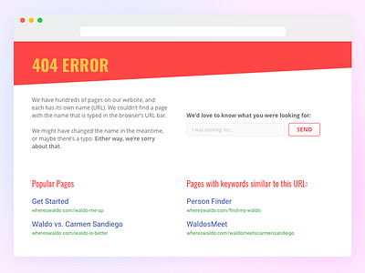 Day 008: I hate 404s. Here's a better one 008 404 copy dailyui desktop dontmakemeangry error web webpage