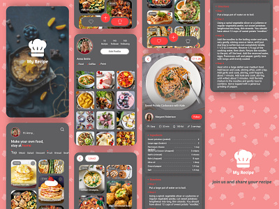 My Recipe chef cook cooking cooking app food food app recipe recipe app ui uiux uiuxdesign