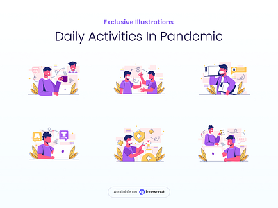 Daily Activities in Pandemic Illustration