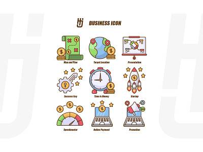 Business and Marketing Icon Set app business design finance flat icon icon design icon set illustration marketing payment ui web