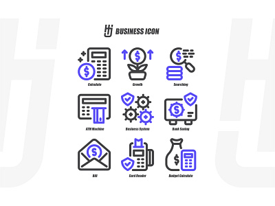 Business Icon Set business icon icon design icon set minimal payment ui