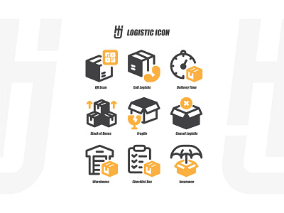 Logistic and Delivery Icon Set courier delivery icon icon design icon set logistic mobile shipment shipping ui web website