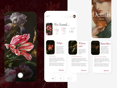 Details - EXPLORE ARTS app app design application application design application ui art artist arts branding design flowers historyofarts paint painting paintings photography stilllife tulips webdesign webdesigner