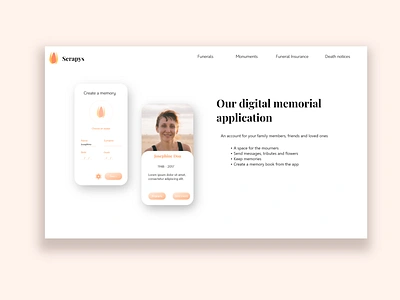 Serapys - Fictional funeral director App app app design application application design branding design funeral funeral brochure funeral memorial service webdesigner