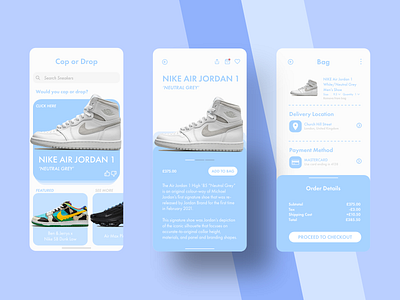 The Online Store adobexd android app design design iphone mobile app nike sneakerhead