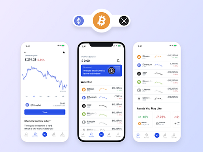 Finance app ui (cryptocurrency)