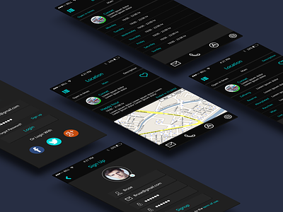 Drnk app flat food happy hour app ios 7 iphone location sign in sign up ui ux