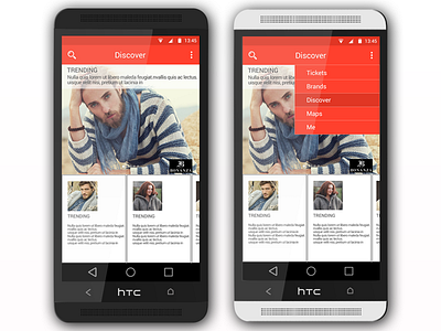 Fashion app (Discover) android app design fashion graphics lollipop mobile ui ux