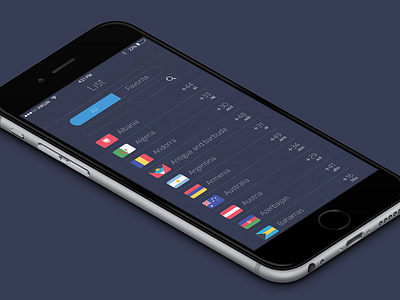 List screen(Country app) app country flag iphone6 list mobile ui ux