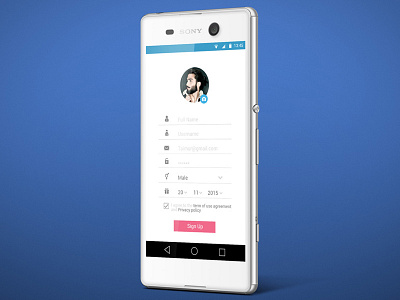 Social app (Sign Up) android app lollipop pakistan sign up social ui ux