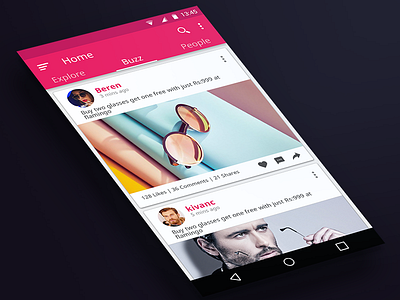 Shopping-app-screen android app design graphic material design news feed pakistan uiux