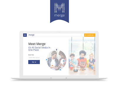 Web page (Merge app) app design pakistan social media web