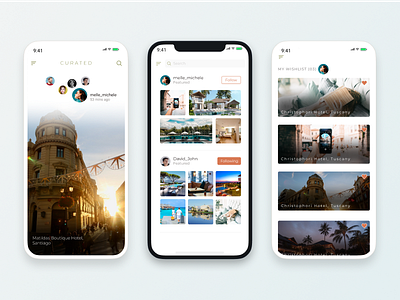 Curated app design hotel ios