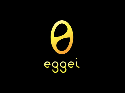 modern minimalist logo - eggei bold brand identity branding chicken clean corporate identity design ee egg food gradient graphic design minimal minimalist modern monogram pro typography unique yellow