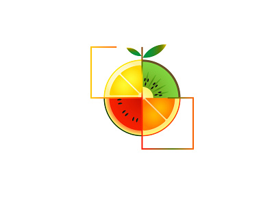 fruit box pro1 2020 bold brand identity branding colorful company logo flat food fruit fruit logo gradient graphic design logo mark minimal minimalist modern slice typography unique