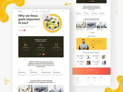 Healthy Lifestyle Website Design calories tracker fitness fitness club health coach healthy healthy eating healthy food healthy lifestyle healthy lifestyle website healthyfood landing page lifestyle nutrition nutritionist organic food trendy design ui design ux design web design website