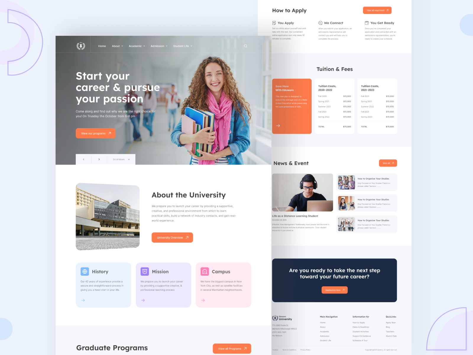 University Education Landing Page by Pixency on Dribbble