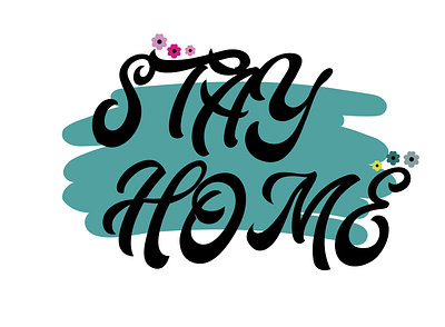Stay Home icon typogaphy typographic vector