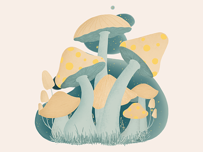 Shrooms artwork illustration illustration art minimal mushrooms photoshop photoshop art