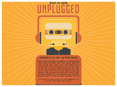 Unplugged flat illustration illustration art music poster unplugged