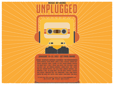 Unplugged flat illustration illustration art music poster unplugged