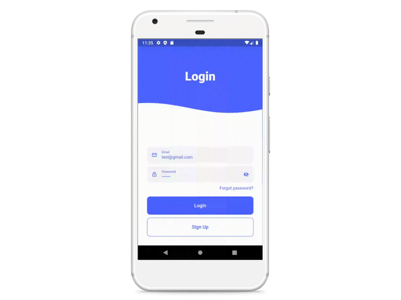 Animated Login Page in Flutter android animated login animation app app development blue coding flutter interactive login login page material mobile motion physics signup textfield transition wave