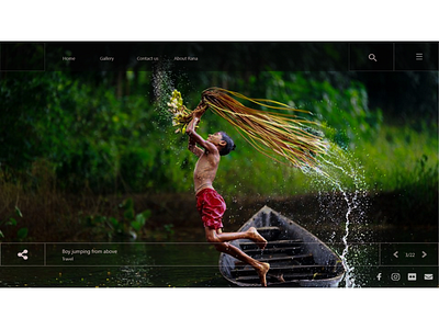 Home page of Photographer portfolio