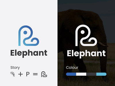Elephant Logo abstract analytics branding branding concept clean clean design creative elephant icon icongraphy identity design illustration infographic modern logo p letter sketch sketchapp typography ui ux vector