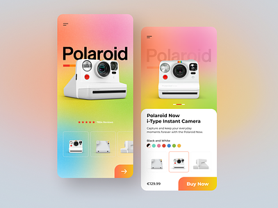 Polaroid camera ecommerce figma mobile polaroid responsive ui ux