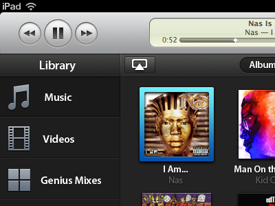 iTunes for iPad app design ipad music ui