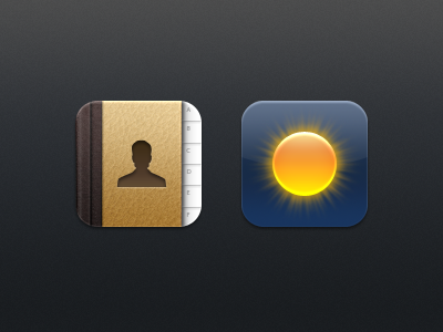 Kiwi - Contacts & Weather bind contacts icon iphone kiwi leather rays sun theme user weather