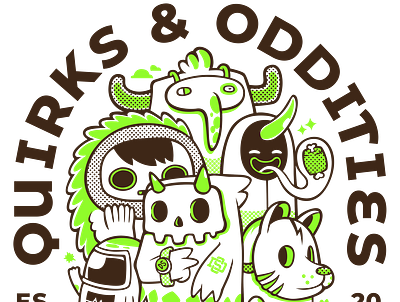 Quirks&Oddities bones doodle graphic design monsters skulls weird