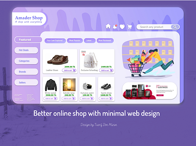 Online Shop Minimal Website design flat minimal ui ux web website