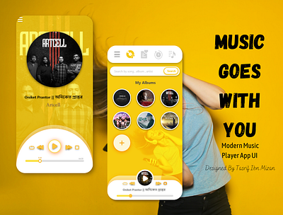 Music Player App UI Design android app app design minimal music music app player ui ux